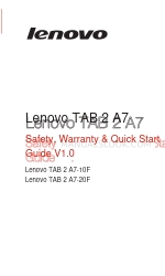 Lenovo TAB 2 A7 Güvenlik, Garanti ve Hızlı Başlangıç Kılavuzu