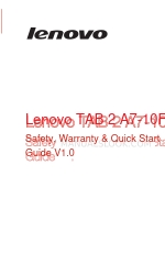 Lenovo TAB 2 A7 Series Посібник з безпеки, гарантії та швидкого старту