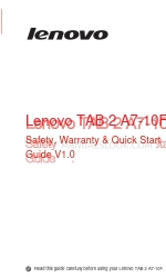 Lenovo TAB 2 A7-10F Safety, Warranty & Quick Start Manual