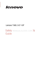 Lenovo TAB 2 A7-10F Safety, Warranty & Quick Start Manual