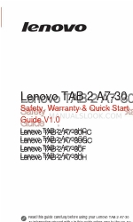 Lenovo TAB 2 A7-30 series Quick Start Manual