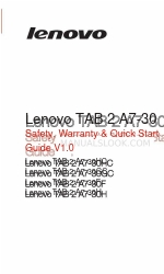 Lenovo TAB 2 A7-30 series Safety, Warranty & Quick Start Manual