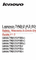 Lenovo TAB 2 A7-30 series Safety, Warranty & Quick Start Manual