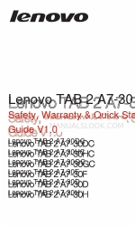 Lenovo TAB 2 A7-30D Seguridad, garantía y manual de inicio rápido