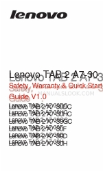 Lenovo TAB 2 A7-30D Посібник з безпеки, гарантії та швидкого старту