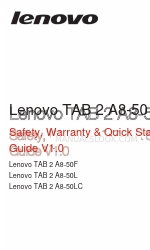 Lenovo TAB 2 A8-50F Seguridad, garantía y manual de inicio rápido