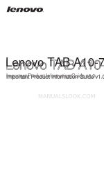 Lenovo TAB A10-70 Інформаційний посібник