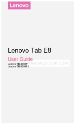 Lenovo Tab E8 사용자 설명서