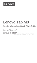 Lenovo Tab M8 Panduan Keselamatan, Garansi & Mulai Cepat