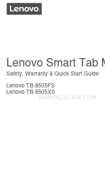 Lenovo Tab M8 Panduan Keselamatan, Garansi & Mulai Cepat