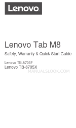 Lenovo Tab M8 Panduan Keselamatan, Garansi & Mulai Cepat