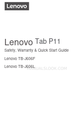 Lenovo Tab P11 Seguridad, garantía y manual de inicio rápido