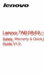 Lenovo TAB S8-50 Safety, Warranty & Quick Start Manual