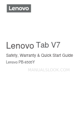 Lenovo Tab V7 Series Panduan Keselamatan, Garansi & Mulai Cepat