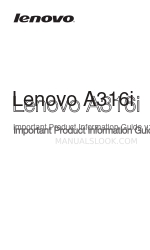 Lenovo A316i Belangrijke productinformatie Handleiding