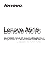 Lenovo A516 Важлива інформація про продукт Посібник з експлуатації