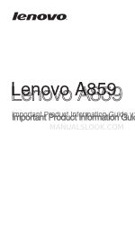Lenovo A859 Belangrijke productinformatie Handleiding