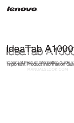 Lenovo IdeaTab A1000 Important Product Information Manual