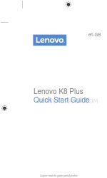 Lenovo K8 Plus 빠른 시작 매뉴얼