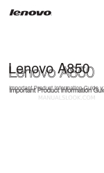 Lenovo TAB A8-50 Important Product Information Manual