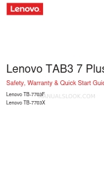 Lenovo TAB3 7 Plus Manuel de sécurité, de garantie et de démarrage rapide