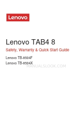Lenovo TB-8504X Руководство по безопасности, гарантии и быстрому запуску