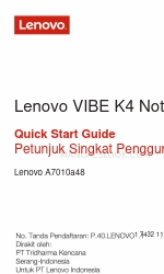 Lenovo VIBE K4 Note Краткое руководство по эксплуатации