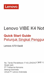 Lenovo VIBE K4 Note クイック・スタート・マニュアル