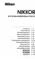 Nikon AF-S DX Micro NIKKOR 8Smm f/3.5G ED VR Gebruikershandleiding