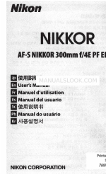 Nikon AF-S NIKKOR 300mm f/4E PF ED VR Manual do utilizador