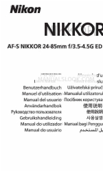 Nikon AF-S NIKKOR 85mm f/1.8G Manual do utilizador