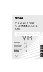 Nikon AF-S VR Zoom-Nikkor 70-300mm f/4.5-5.6G IF-ED Manual de instruções