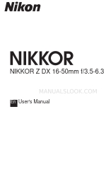 Nikon NIKKOR Z DX 16-50mm f/3.5-6.3 VR Gebruikershandleiding