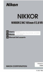 Nikon NIKKORZ MC 105mm f/2.8 YRS Руководство пользователя