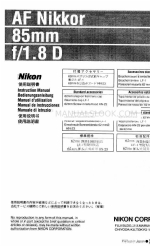 Nikon AF Nikkor 85mm f/1.4D IF Gebruiksaanwijzing