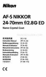 Nikon AF-S NIKKOR 24-70mm f/2.8G ED Manual de instrucciones