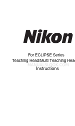 Nikon Eclipse Series Instructions Manual