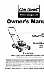 Cub Cadet 108 Owner's Manual