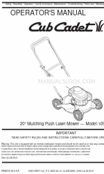 Cub Cadet 109 Operator's Manual