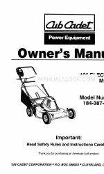 Cub Cadet 184-387-100 Owner's Manual