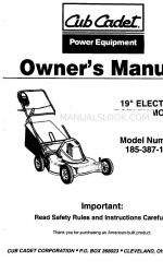 Cub Cadet 185-387-100 Gebruikershandleiding