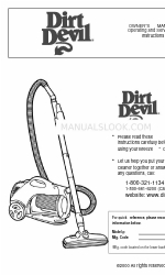 Dirt Devil Upright Bag Vacuum Cleaner Руководство пользователя