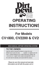 Dirt Devil CV2600 Operating Instructions Manual