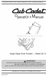 Cub Cadet 221 LHP Panduan Operator