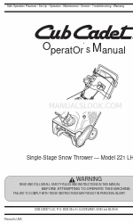 Cub Cadet 221 LHP Panduan Operator