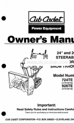 Cub Cadet 926TE Gebruikershandleiding