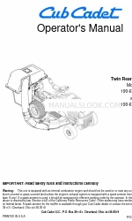 Cub Cadet 190- 670-100, 190-678-100 Operatör El Kitabı