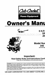 Cub Cadet 340 Series Owner's Manual