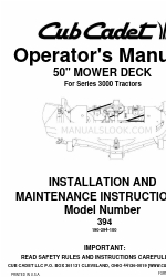 Cub Cadet 394 Gebruikershandleiding