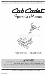 Cub Cadet FT 24 R Front-Tine Garden Tiller Manuale dell'operatore